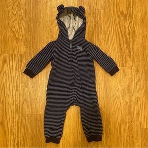 Carter’s Striped Hooded Bear Jumpsuit